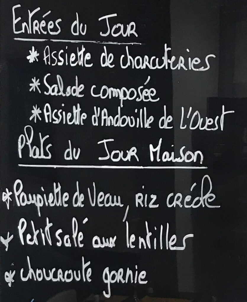 Restaurant le Sud Ouest : Le menu du chef